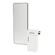 Nova Tower Free Standing Styling Station with Side-Mount Appliance Holder, Solid Surface Countertop, and Black Full-Length Rectangle Westin Mirror - Kaemark