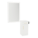 Nova Tower Free Standing Styling Station with Side-Mount Appliance Holder and Silver Rectangle Glo Mirror - Kaemark