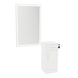 Nova Tower Free Standing Styling Station with Side-Mount Appliance Holder and Silver Rectangle Glo Mirror - Kaemark