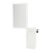 Nova Tower Free Standing Styling Station with Side-Mount Appliance Holder and Silver Rectangle Glo Mirror - Kaemark