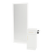 Nova Tower Free Standing Styling Station with Side-Mount Appliance Holder and Silver Full-Length Rectangle Glo Mirror - Kaemark