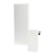 Nova Tower Free Standing Styling Station with Side-Mount Appliance Holder and Silver Full-Length Rectangle Glo Mirror - Kaemark