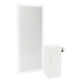 Nova Tower Free Standing Styling Station with Side-Mount Appliance Holder and Silver Full-Length Rectangle Glo Mirror - Kaemark