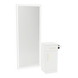 Nova Tower Free Standing Styling Station with Side-Mount Appliance Holder and Silver Full-Length Rectangle Glo Mirror - Kaemark
