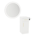 Nova Tower Free Standing Styling Station with Side-Mount Appliance Holder and Silver Round Glo Mirror - Kaemark
