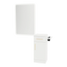 Nova Tower Free Standing Styling Station with Side-Mount Appliance Holder and White Rectangle Illuminate Back Lit Mirror - Kaemark