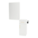 Nova Tower Free Standing Styling Station with Side-Mount Appliance Holder and White Rectangle Illuminate Back Lit Mirror - Kaemark