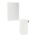 Nova Tower Free Standing Styling Station with Side-Mount Appliance Holder and White Rectangle Illuminate Back Lit Mirror - Kaemark