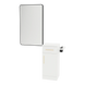 Nova Tower Free Standing Styling Station with Side-Mount Appliance Holder and Black Rectangle Westin Mirror - Kaemark
