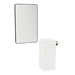 Nova Tower Free Standing Styling Station with Side-Mount Appliance Holder and Black Rectangle Westin Mirror - Kaemark