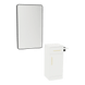 Nova Tower Free Standing Styling Station with Side-Mount Appliance Holder and Black Rectangle Westin Mirror - Kaemark