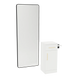 Nova Tower Free Standing Styling Station with Side-Mount Appliance Holder and Black Full-Length Rectangle Westin Mirror - Kaemark
