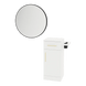 Nova Tower Free Standing Styling Station with Side-Mount Appliance Holder and Black Round Westin Mirror - Kaemark