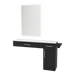 Nova Combo Wall Mount Styling Station with Side-Mount Appliance Holder, Solid Surface Countertop, and White Rectangle Illuminate Back Lit Mirror - Kaemark