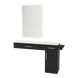 Nova Combo Wall Mount Styling Station with Side-Mount Appliance Holder, Solid Surface Countertop, and White Rectangle Illuminate Back Lit Mirror - Kaemark