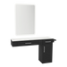 Nova Combo Wall Mount Styling Station with Side-Mount Appliance Holder, Solid Surface Countertop, and White Rectangle Illuminate Back Lit Mirror - Kaemark