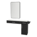 Nova Combo Wall Mount Styling Station with Side-Mount Appliance Holder, Solid Surface Countertop, and Black Rectangle Westin Mirror - Kaemark