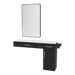 Nova Combo Wall Mount Styling Station with Side-Mount Appliance Holder, Solid Surface Countertop, and Black Rectangle Westin Mirror - Kaemark