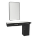 Nova Combo Wall Mount Styling Station with Side-Mount Appliance Holder, Solid Surface Countertop, and Black Rectangle Westin Mirror - Kaemark