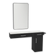 Nova Combo Wall Mount Styling Station with Side-Mount Appliance Holder, Solid Surface Countertop, and Black Rectangle Westin Mirror - Kaemark