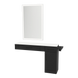 Nova Combo Wall Mount Styling Station with Side-Mount Appliance Holder, Solid Surface Countertop, and Silver Rectangle Glo Mirror - Kaemark