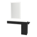 Nova Combo Wall Mount Styling Station with Side-Mount Appliance Holder, Solid Surface Countertop, and Silver Rectangle Glo Mirror - Kaemark