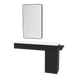 Nova Combo Wall Mount Styling Station with Side-Mount Appliance Holder, Solid Surface Countertop, and Black Rectangle Westin Mirror - Kaemark