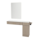 Nova Combo Wall Mount Styling Station with Side-Mount Appliance Holder, Solid Surface Countertop, and Black Rectangle Westin Mirror - Kaemark
