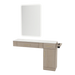 Nova Combo Wall Mount Styling Station with Side-Mount Appliance Holder, Solid Surface Countertop, and White Rectangle Illuminate Back Lit Mirror - Kaemark
