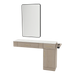Nova Combo Wall Mount Styling Station with Side-Mount Appliance Holder, Solid Surface Countertop, and Black Rectangle Westin Mirror - Kaemark