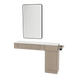 Nova Combo Wall Mount Styling Station with Side-Mount Appliance Holder, Solid Surface Countertop, and Black Rectangle Westin Mirror - Kaemark