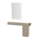 Nova Combo Wall Mount Styling Station with Side-Mount Appliance Holder, Solid Surface Countertop, and Silver Rectangle Glo Mirror - Kaemark