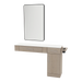 Nova Combo Wall Mount Styling Station with Side-Mount Appliance Holder, Solid Surface Countertop, and Black Rectangle Westin Mirror - Kaemark