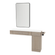 Nova Combo Wall Mount Styling Station with Side-Mount Appliance Holder, Solid Surface Countertop, and Black Rectangle Westin Mirror - Kaemark