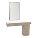 Nova Combo Wall Mount Styling Station with Side-Mount Appliance Holder, Solid Surface Countertop, and Black Rectangle Westin Mirror - Kaemark