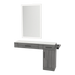 Nova Combo Wall Mount Styling Station with Side-Mount Appliance Holder, Solid Surface Countertop, and Silver Rectangle Glo Mirror - Kaemark