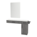 Nova Combo Wall Mount Styling Station with Side-Mount Appliance Holder, Solid Surface Countertop, and White Rectangle Illuminate Back Lit Mirror - Kaemark