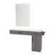 Nova Combo Wall Mount Styling Station with Side-Mount Appliance Holder, Solid Surface Countertop, and White Rectangle Illuminate Back Lit Mirror - Kaemark