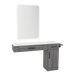 Nova Combo Wall Mount Styling Station with Side-Mount Appliance Holder, Solid Surface Countertop, and White Rectangle Illuminate Back Lit Mirror - Kaemark