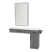 Nova Combo Wall Mount Styling Station with Side-Mount Appliance Holder, Solid Surface Countertop, and Black Rectangle Westin Mirror - Kaemark