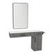 Nova Combo Wall Mount Styling Station with Side-Mount Appliance Holder, Solid Surface Countertop, and Black Rectangle Westin Mirror - Kaemark