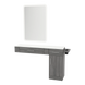 Nova Combo Wall Mount Styling Station with Side-Mount Appliance Holder, Solid Surface Countertop, and White Rectangle Illuminate Back Lit Mirror - Kaemark