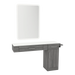 Nova Combo Wall Mount Styling Station with Side-Mount Appliance Holder, Solid Surface Countertop, and White Rectangle Illuminate Back Lit Mirror - Kaemark