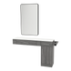 Nova Combo Wall Mount Styling Station with Side-Mount Appliance Holder, Solid Surface Countertop, and Black Rectangle Westin Mirror - Kaemark