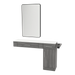 Nova Combo Wall Mount Styling Station with Side-Mount Appliance Holder, Solid Surface Countertop, and Black Rectangle Westin Mirror - Kaemark