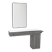 Nova Combo Wall Mount Styling Station with Side-Mount Appliance Holder, Solid Surface Countertop, and Black Rectangle Westin Mirror - Kaemark