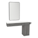 Nova Combo Wall Mount Styling Station with Side-Mount Appliance Holder, Solid Surface Countertop, and Black Rectangle Westin Mirror - Kaemark