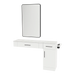 Nova Combo Wall Mount Styling Station with Side-Mount Appliance Holder, Solid Surface Countertop, and Black Rectangle Westin Mirror - Kaemark