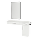 Nova Combo Wall Mount Styling Station with Side-Mount Appliance Holder, Solid Surface Countertop, and Black Rectangle Westin Mirror - Kaemark