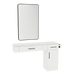 Nova Combo Wall Mount Styling Station with Side-Mount Appliance Holder, Solid Surface Countertop, and Black Rectangle Westin Mirror - Kaemark